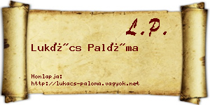 Lukács Palóma névjegykártya