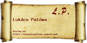 Lukács Palóma névjegykártya